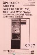 Strippit-Strippit 750, 1000, 1250, Turret Punching - Notching Nibbling Press Manual 1979-1000-1250 Series-750-01